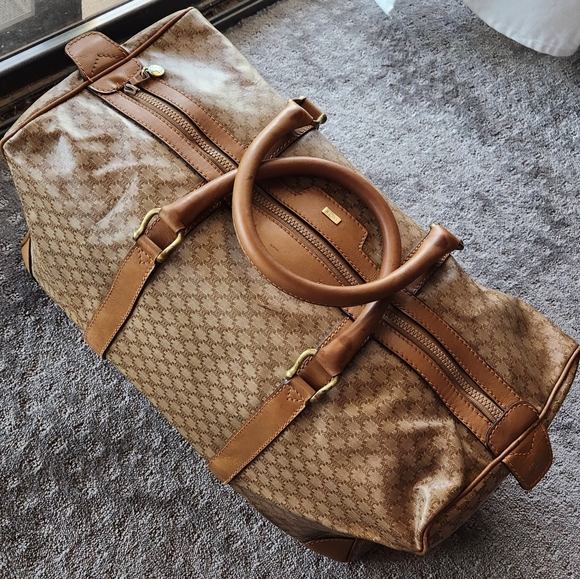 CELINE Macadam Boston Monogram Tan/Cream Duffle Bag UNISEX - Picture 5 of 16